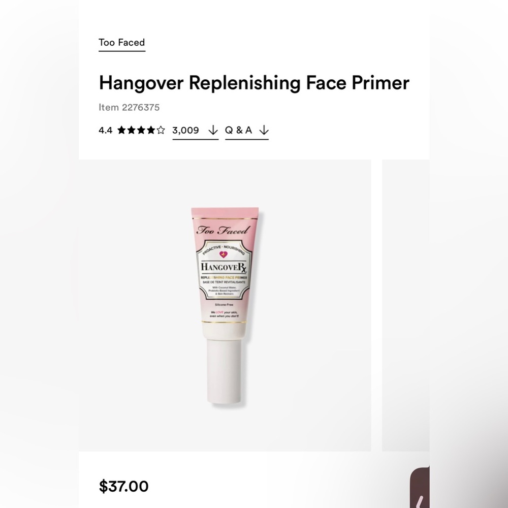 Too Faced - Hangover Replenishing Face Primer (NEW)